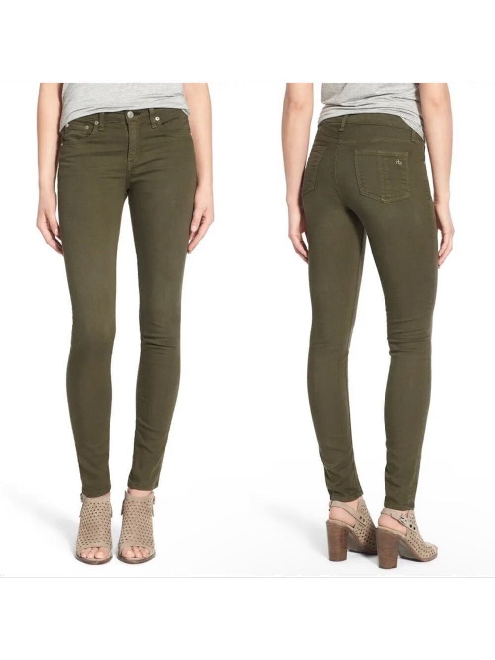 Rag & Bone Skinny Jeans in Army Green Size 25